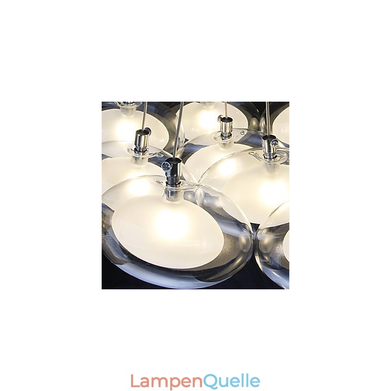 Moderne zeitgenössische Pendelleuchte aus Chrommetall