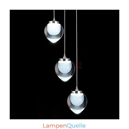 Moderne zeitgenössische Pendelleuchte aus Chrommetall