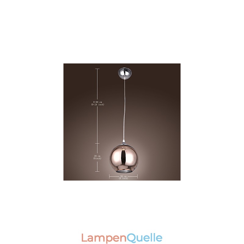 60 Moderne zeitgenössische Globus galvanisierte Metall Pendelleuchte