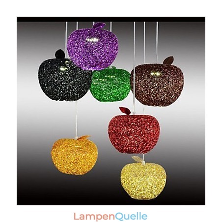 Kronleuchter aus gewebtem Aluminium mit sieben Kopflampen, Apfel Kronleuchter aus gewebtem Aluminium mit sieben Kopflampen, Apfel