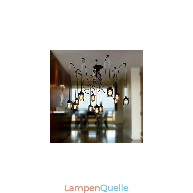 Vintage Edison Mehrere Ajustable DIY Decke Lampe Licht Anhänger Beleuchtung Kronleuchter Moderne Chic Industrielle Esszimmer