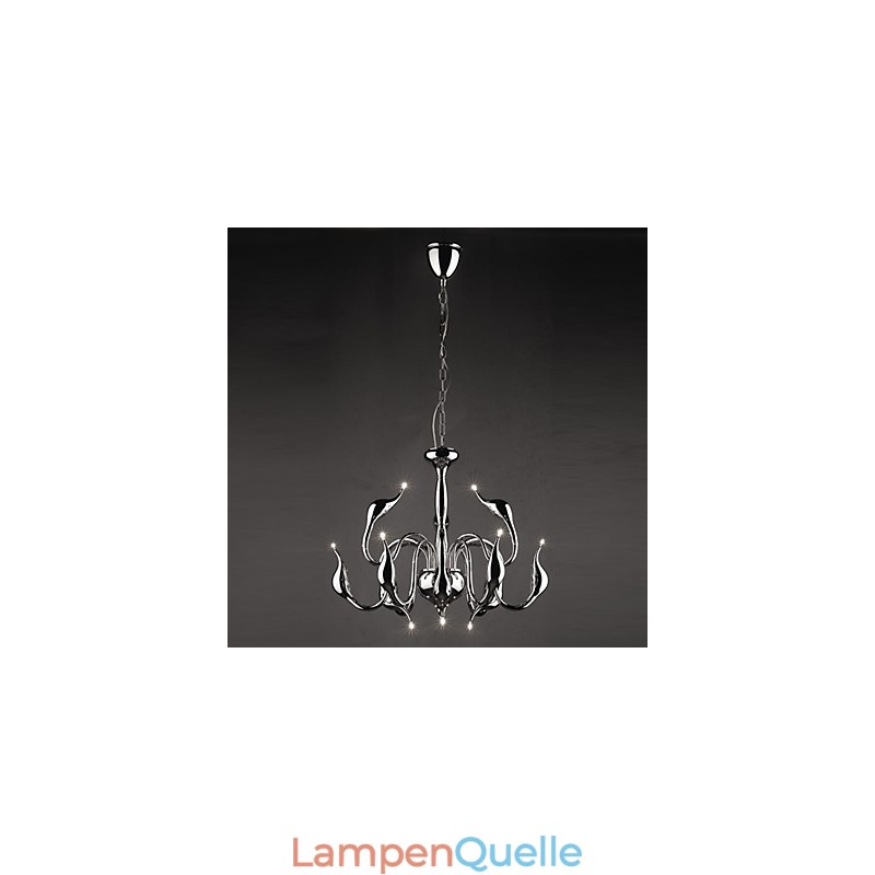 Moderner zeitgenössischer Kronleuchter im Kerzenstil aus galvanisiertem Metall