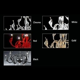 Moderner zeitgenössischer Kronleuchter im Kerzenstil aus galvanisiertem Metall