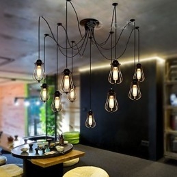 Vintage Edison Mehrere Ajustable DIY Decke Lampe Licht Anhänger Beleuchtung Kronleuchter Moderne Chic Industrielle Esszimmer