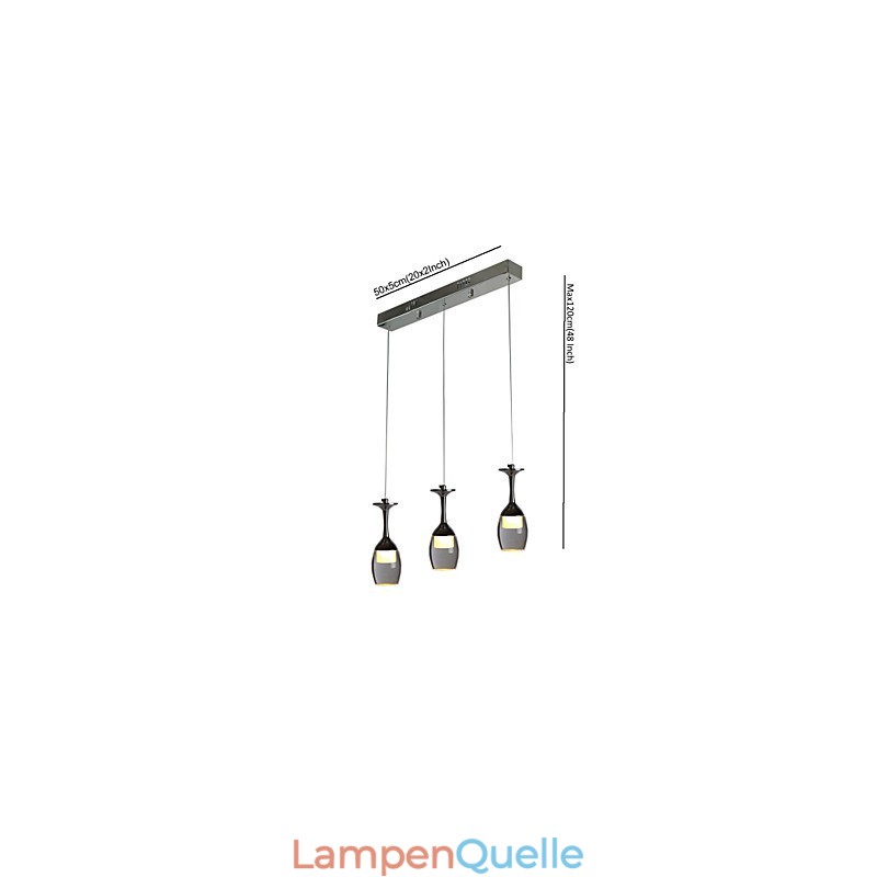 Pendelleuchten 3 Lichter Lange Rückplatte Modern Zeitgenössisch