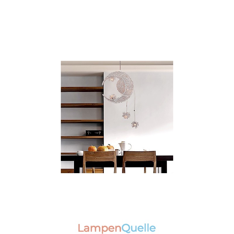 Moderne Pendelleuchte im zeitgenössischen Globe-Mini-Stil aus galvanisiertem Metall