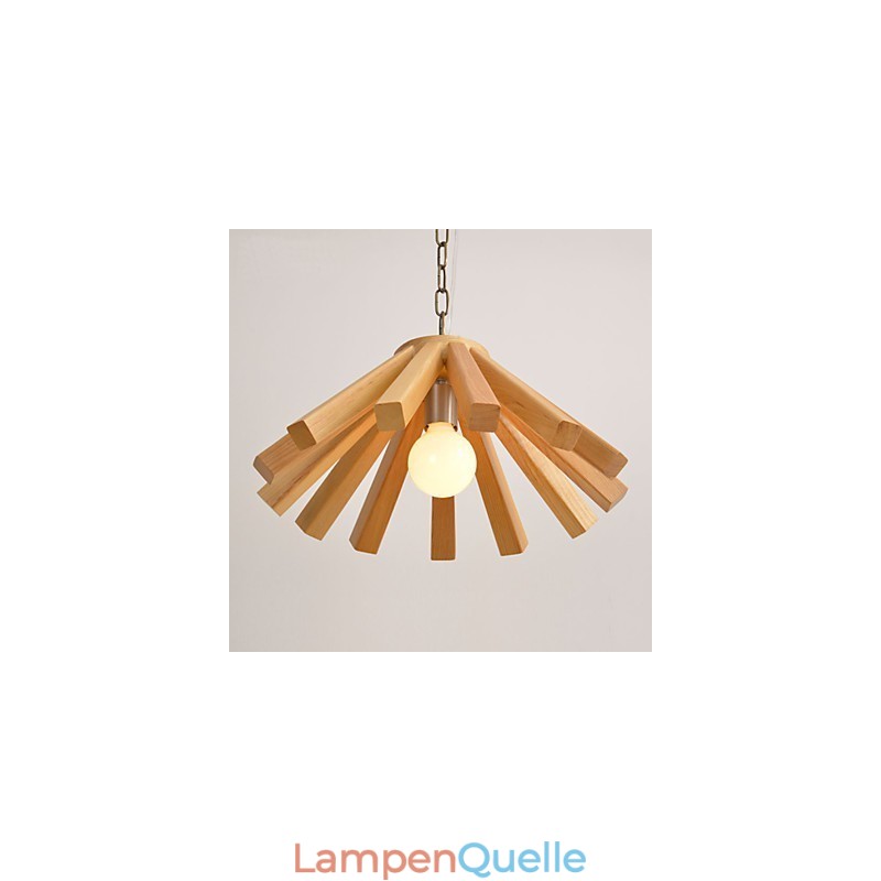 Retro Country Holz Bambus Pendelleuchte