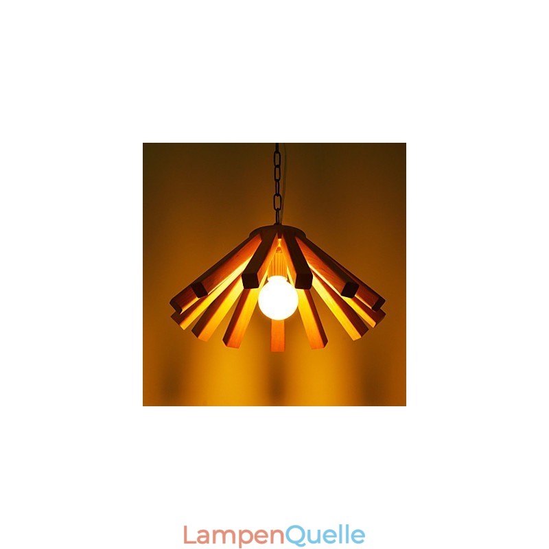Retro Country Holz Bambus Pendelleuchte