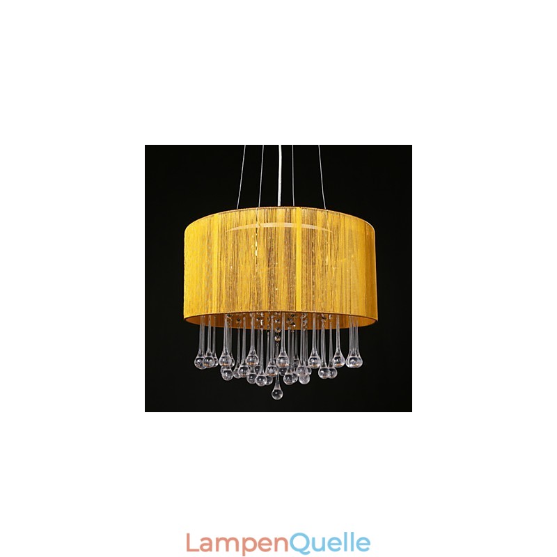 Trommel-Anhänger, modern, 4 Lichter, gewundener Lampenschirm, Kristall-Kronleuchter, Kronleuchter, modernes minimalistisches Design