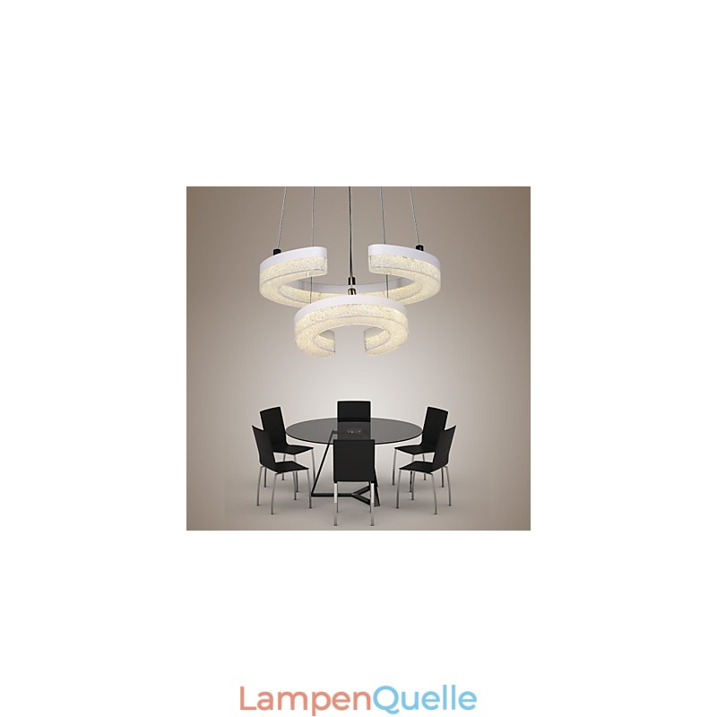 Kristall Pendelleuchte Der Buchstabe "C“ Form Moderne Lampe Zwei Ringe