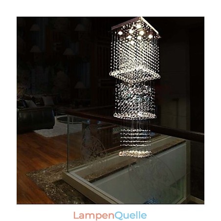 Deckenkristall-Pendelleuchten Beleuchtung 8 Lichter Moderne luxuriöse silberne Canpoy K9 Clear Crystal Fixtures