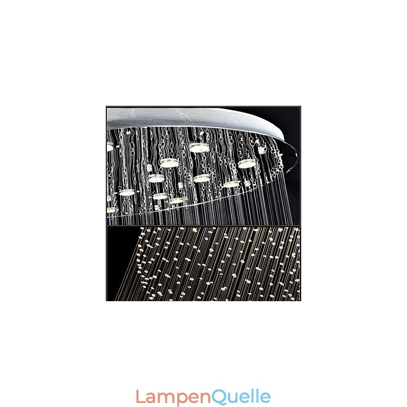 Pendelleuchte Moderner Kristall-Kronleuchter 12 Lichter Silber Canpoy Klare Kristallkugel Deckenleuchten