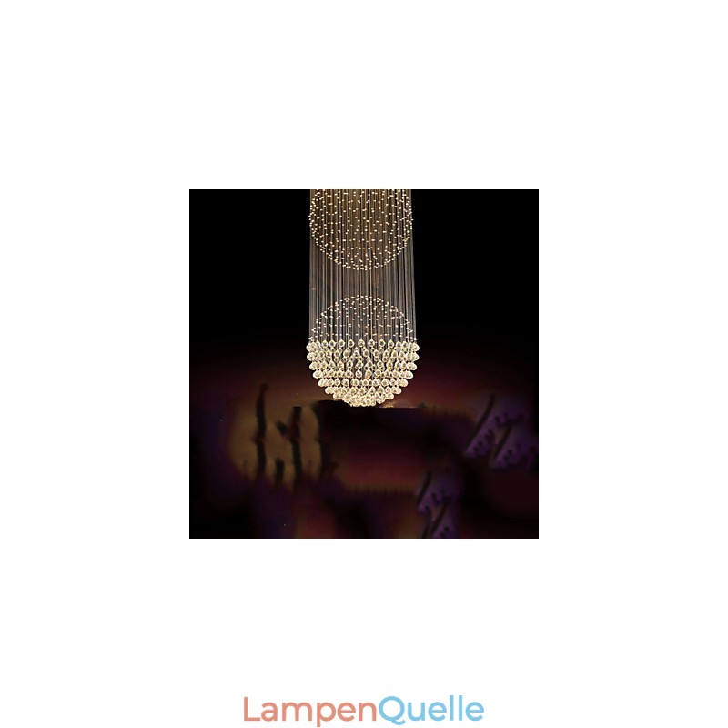 Pendelleuchte Moderner Kristall-Kronleuchter 12 Lichter Silber Canpoy Klare Kristallkugel Deckenleuchten