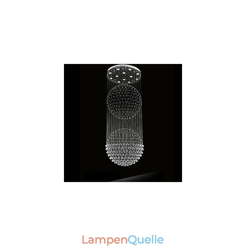 Pendelleuchte Moderner Kristall-Kronleuchter 12 Lichter Silber Canpoy Klare Kristallkugel Deckenleuchten