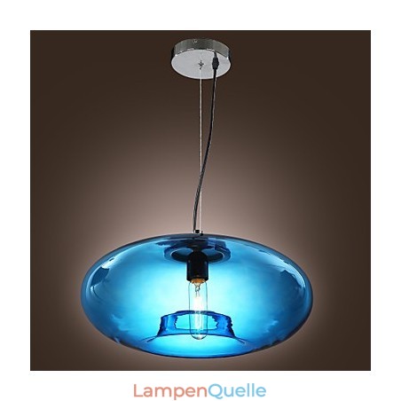 Pendelleuchte, modernes Design, blaues Glas, inklusive Glühbirne Pendelleuchte, modernes Design, blaues Glas, inklusive Glühbirne