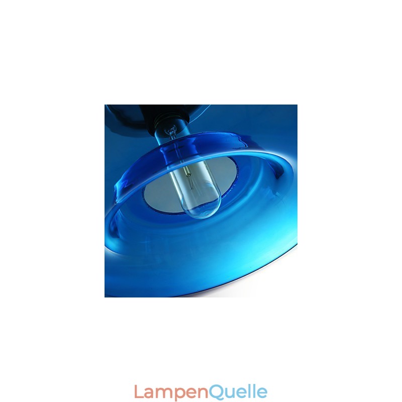 Pendelleuchte, modernes Design, blaues Glas, inklusive Glühbirne