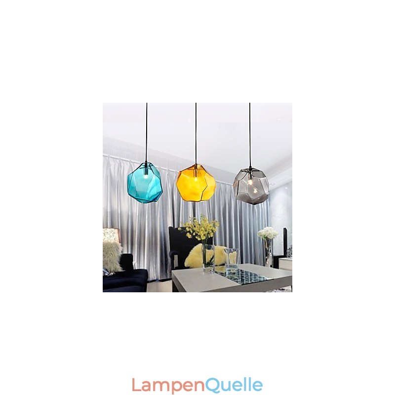 Pendelleuchte 3-flammig im italienischen Stil, transparente Galvanisierung