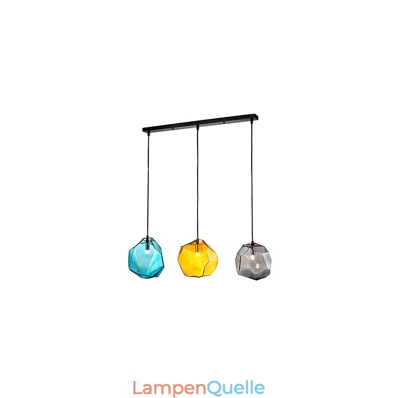 Pendelleuchte 3-flammig im italienischen Stil, transparente Galvanisierung