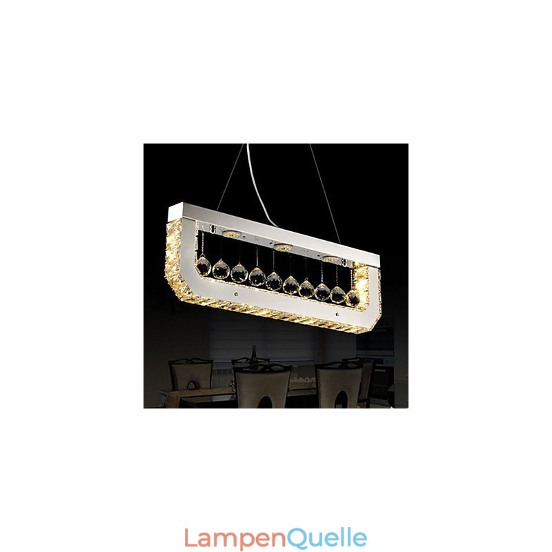 Kristall-Kronleuchter-Droplight mit rechteckigem gelbem Licht