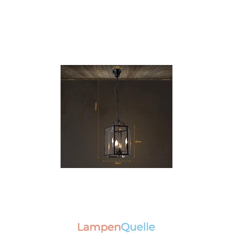 Traditionelle Klassische Vintage Retro Laterne Land Mini Stil Malerei Metall Anhänger Licht Esszimmer