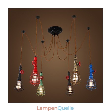 6 Lichter Vintage Pendelleuchte Wasserpfeifen Design Lichter 6 Lichter Vintage Pendelleuchte Wasserpfeifen Design Lichter
