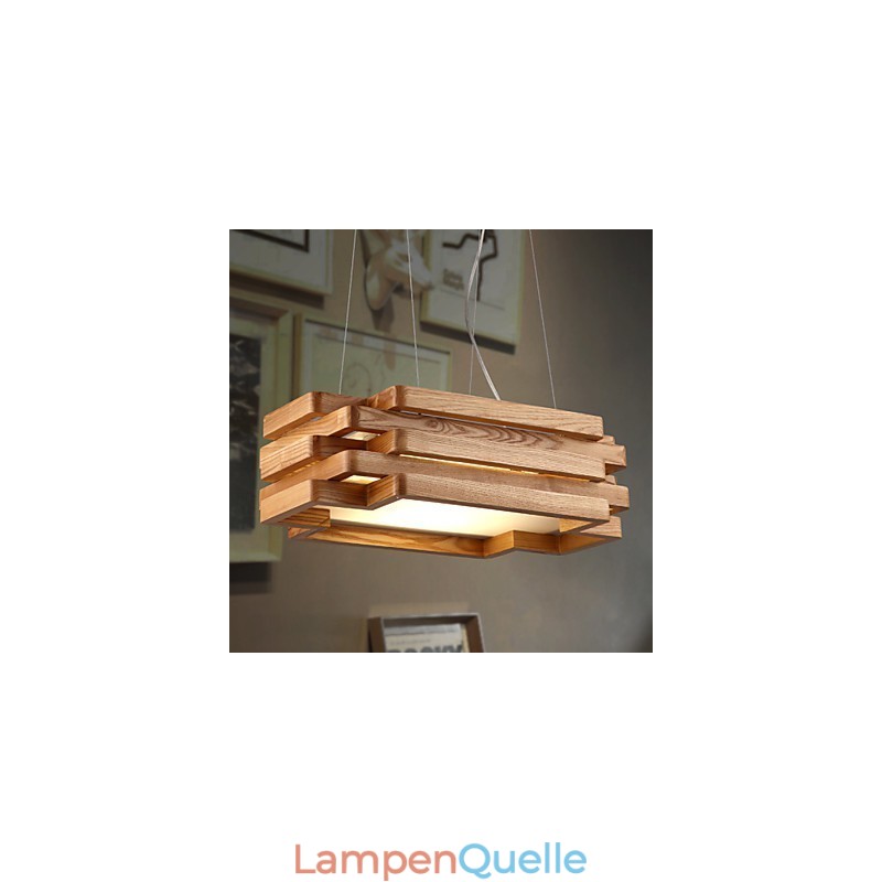 Moderne Pendelleuchte im Landhausstil im Mini-Stil aus Holz und Bambus