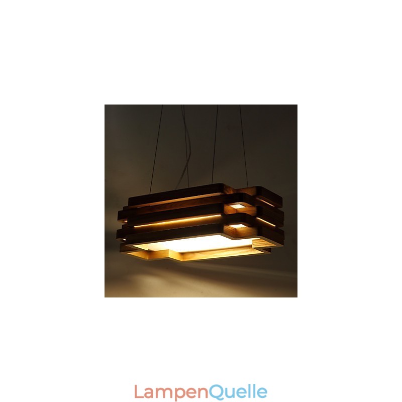 Moderne Pendelleuchte im Landhausstil im Mini-Stil aus Holz und Bambus