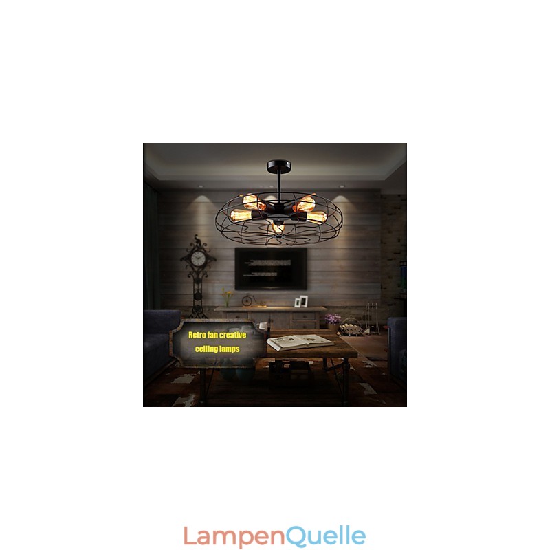 Industrielle Vintage Metall Fan Pendelleuchte Steampunk Deckenleuchter