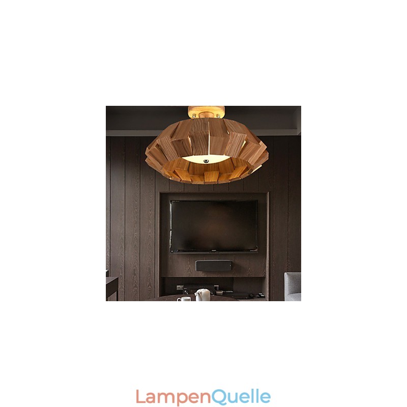 Moderne zeitgenössische Country Mini-Stil andere Holz Bambus Pendelleuchte