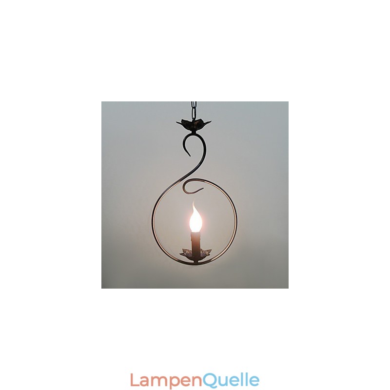 Bronzene Pendelleuchte im Mini-Landhausstil
