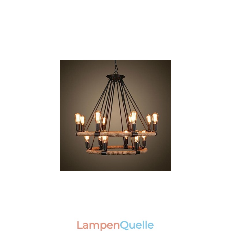Traditionelle klassische rustikale Lodge Vintage Retro Country Malerei Metall Pendelleuchte
