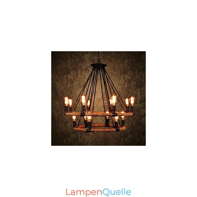 Traditionelle klassische rustikale Lodge Vintage Retro Country Malerei Metall Pendelleuchte