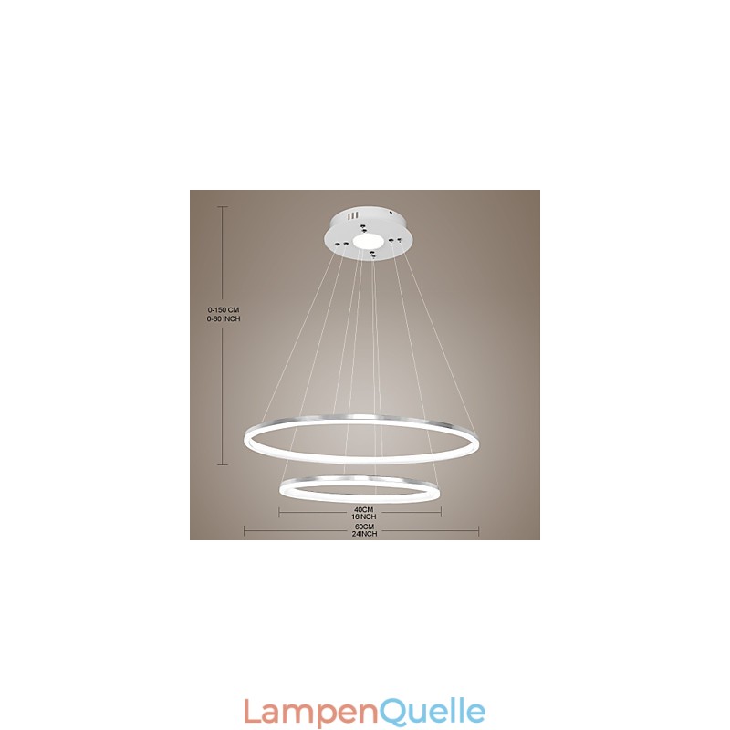 Modernes Design Pendelleuchte 4Hochwertige Acryl Doppelring Fit