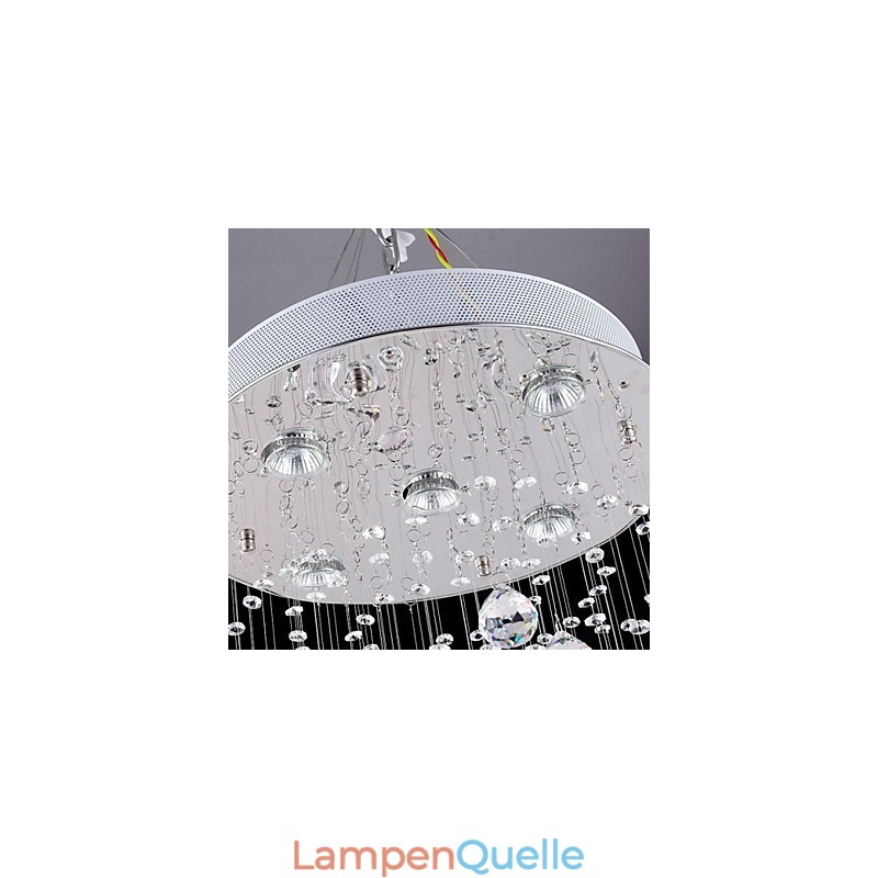 Moderne zeitgenössische traditionelle klassische rustikale Lodge Vintage Country Island Kristall galvanisierte Metall Pendelleuchte