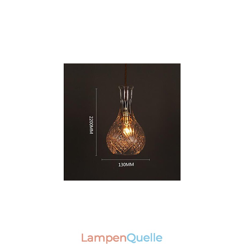 Romantische Flasche Kreative Geschnitzte Kunst Glas Kronleuchter Licht Pendelleuchte