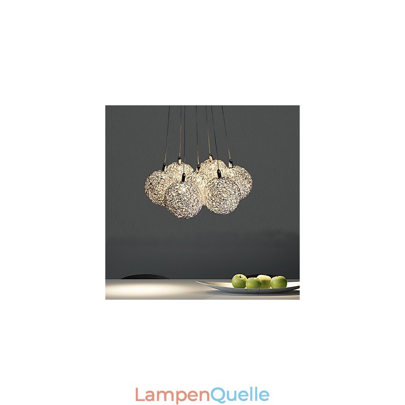 Moderne Pendelleuchte aus galvanisiertem Metall im Mini-Stil