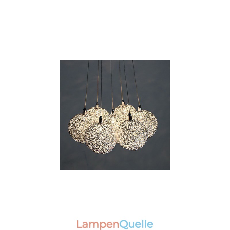 Moderne Pendelleuchte aus galvanisiertem Metall im Mini-Stil
