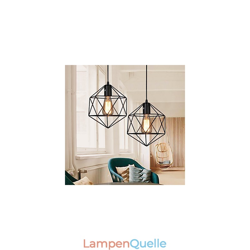 Geometrische Linie Diamant Schmiedeeisen Kronleuchter Pendelleuchte Modern Contemporary