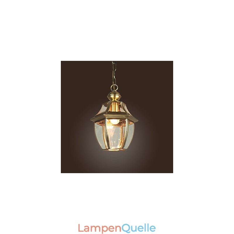 Traditionelle klassische Laterne im Mini-Stil, galvanisierte Pendelleuchte