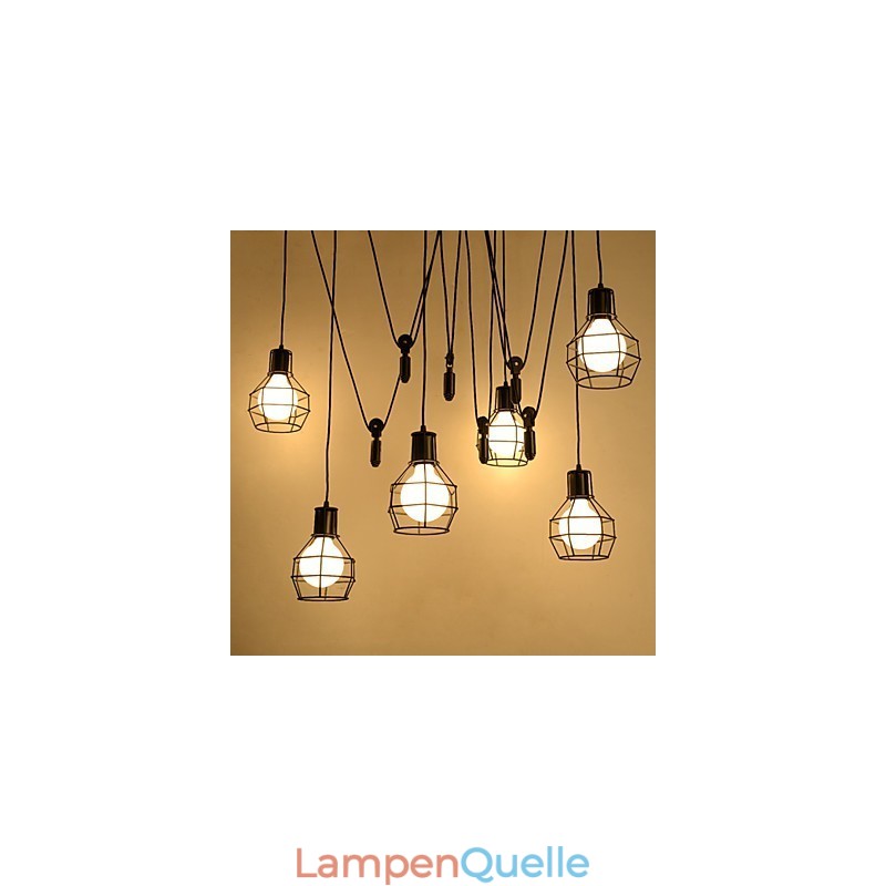 6 Lichter Country Designer Metall Pendelleuchte