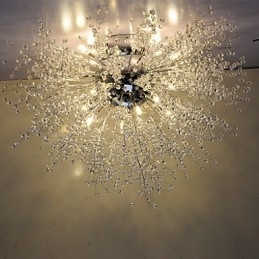 G4 Mitated Kristall Lampe Pendelleuchte Edelstahl Dia 90CM
