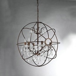 Vintage Crystal Painting Metal Chandelier