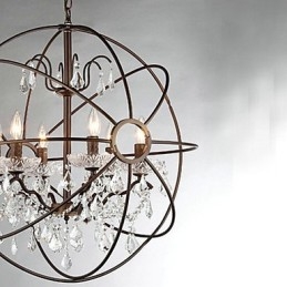 Vintage Crystal Painting Metal Chandelier