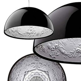 Moderne zeitgenössische Pendelleuchte im Mini-Stil mit Gemälde