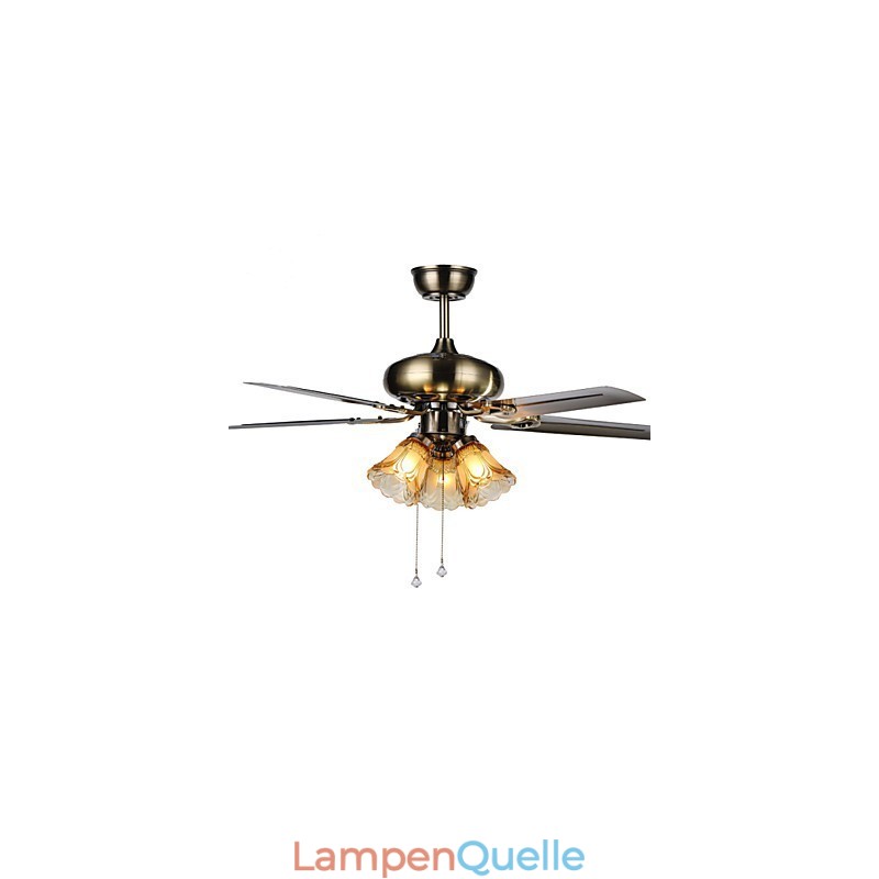 Deckenventilatoren Luxe Eco Moderner Deckenventilator mit Licht, 42-Zoll-Flügel, gebürstetes Stahl-Finish