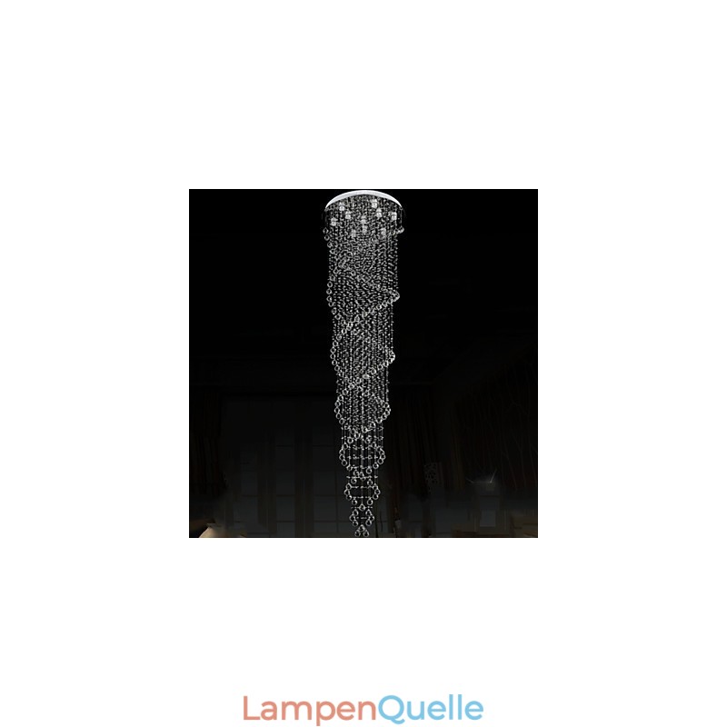 Deckenleuchter Pendelleuchte Lampe Leuchten mit K9 Kristall Doppelspirale