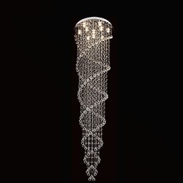 Deckenleuchter Pendelleuchte Lampe Leuchten mit K9 Kristall Doppelspirale