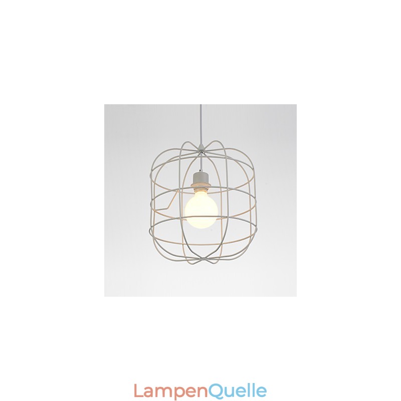 Mini Künstlerische Vogelkäfig Pendelleuchte 1 Licht Mordern Simplicity Finish Schwarz Weiß Metall Kohlenstoffstahl Droplight