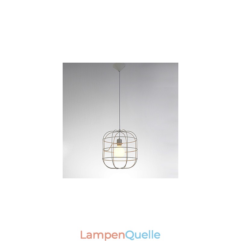 Mini Künstlerische Vogelkäfig Pendelleuchte 1 Licht Mordern Simplicity Finish Schwarz Weiß Metall Kohlenstoffstahl Droplight