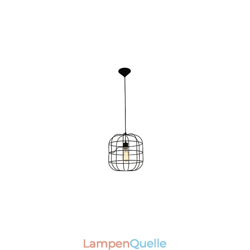 Mini Künstlerische Vogelkäfig Pendelleuchte 1 Licht Mordern Simplicity Finish Schwarz Weiß Metall Kohlenstoffstahl Droplight